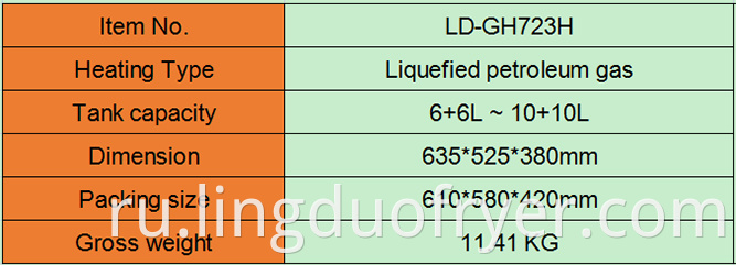 6l Double Baskets Gas Fryer Product Details